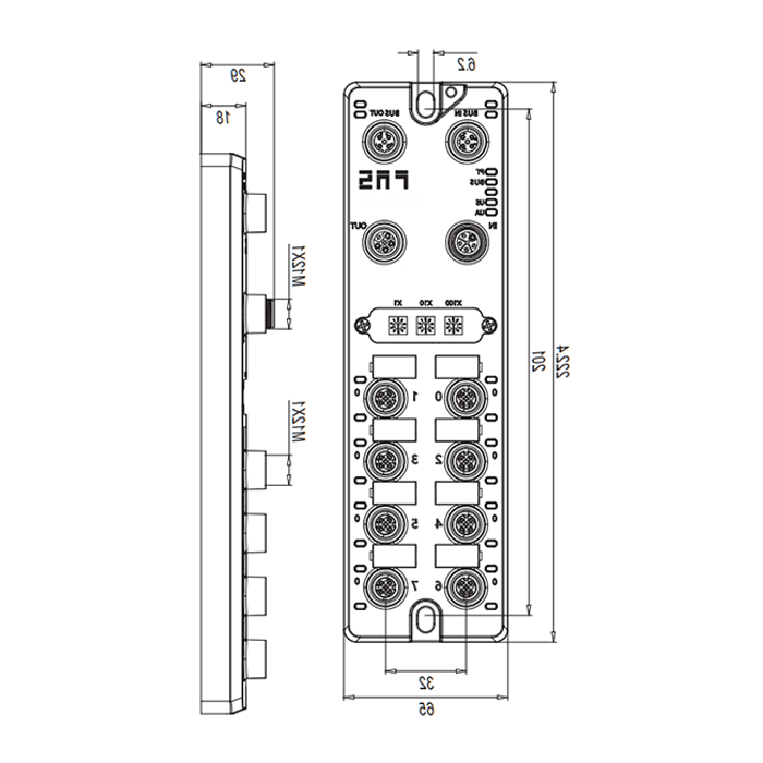 profibus - dp协议，M12接口，16DI/DO可配置，PNP，远程模块，003E11